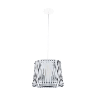 SENDERO Závěsné svítidlo, základna kov, povrch bílá/nikl mat, stínítko dřevo bílá/javor/hnědá s průzory, pro žárovku 1x60W, E27, 230V, IP20, tř.1, rozměry dle typu