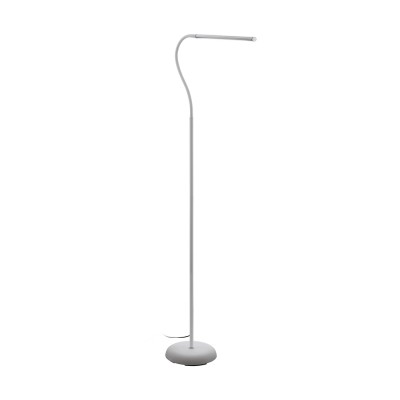 LAROA LED 4,5W Stojací lampa, flexibilní rameno, husí krk, těleso plast, povrch bílá, difuzor plast opál, LED 4,5W, 550lm, neutrální 4000K, 230V, IP20, tř.2, d=210mm, h=1300mm, dotykový stmívač a vypínač