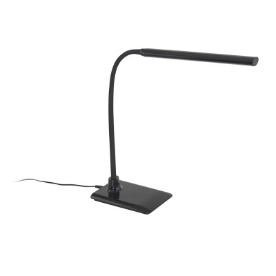 LAROA Stolní lampa, flexibilní rameno, husí krk, těleso plast, povrch černá, difuzor plast opál, LED 4,5W, 550lm, neutrální 4000K, 230V, IP20, tř.2, 170x325x480mm, dotykový stmívač a vypínač