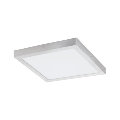 FUEVA 1 Stropní, přisazené, čtvercové svítidlo, základna hliník, povrch šedostříbrná, difuzor plast opál, LED 25W, 2500lm, teplá 3000K, 230V, IP20, tř.2, rozměry 400x400x30mm