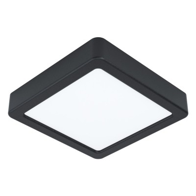 FUEVA 5 VÝPRODEJ Stropní, čtvercové svítidlo, těleso hliník, povrch černá, difuzor plast opál, LED 11W, 1200lm, teplá 3000K, Ra80, 230V, IP20, rozměry 160x160x28mm