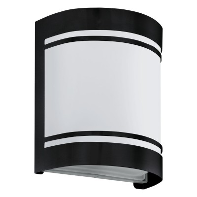 CERNO 40W, E27 Nástěnné venkovní svítidlo, základna kov, povrch nerez nebo černá, difuzor sklo, pro žárovku 1x40W, E27,  230V, IP44, tř.1., rozměry 165x140x105mm