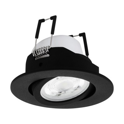 SALICETO-Z CONNECT-Z CCT RGBW Stropní, vestavné, bodové svítidlo, výklopné +-20°,hliník, černá, LED 5W, 400lm, ovl smart telefon Bluetooth, stmív, nast teplota CCT teplá 3000K - denní 6000K, RGBW, Ra80, 230V, IP20, d=8