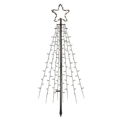 VS strom, 180 LED, svítí stále, IP44, 1,8m Vánoční světelný strom, venkovní/vnitřní, těleso kov, 180 LED, teplá nebo studená bílá, vč. Adaptéru 230V, IP44, rozměry h=180cm, přívodní kabel černá  l=4m, časovač 6h/18h nebo stále