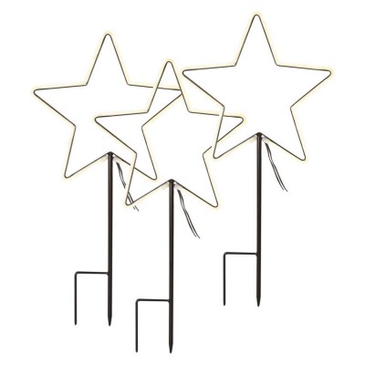 VH hvězda do záhonu, 3x72 LED, IP44, 60cm Vánoční světelná hvězda do záhonu, venkovní/vnitřní, těleso kov, 3x72 LED, studená 3000K, vč. Adaptéru 230V, IP44, rozměry š= 31cm, h=60cm, přívodní kabel černá l=5m