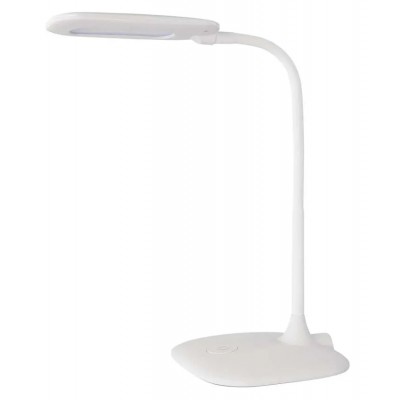 JONAK TL 6,5W DIM Stolní lampa, nastav. směr svícení, těleso plast a kov, bílá, difuzor plast opál, LED 6,5W, 400lm, neutrální 4000K, dotyk stmívání, Ra80, 230V, IP20, rozměry 160x550x345mm.