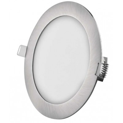 PLAM BI R 18W CCT Stropní podhledové svítidlo, základna hliník, povrch broušený nikl, difuzor plast opál, LED 18W, 1500lm, přepín. CCT teplota teplá 3000K-neutrální 4000K, IP20, rozměry d=170mm, h=21mm.