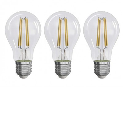 SADA 3ks LED žárovka čirá E27 5W SADA 3ks - Světelný zdroj, žárovka hrušková, sklo čiré, LED 3,8W/806lm, 5W/1060lm, E27, A60, teplá 2700K/neutrální 4000K, 230V, d=60mm, l=105mm