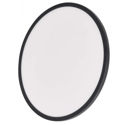 CERN R 22W Stropní přisazené svítidlo, těleso plast černá, difuzor plast opál, LED 22W, 2200lm, neutrální 4000K, 230V, IP20, rozměry d=420mm, h=29mm.