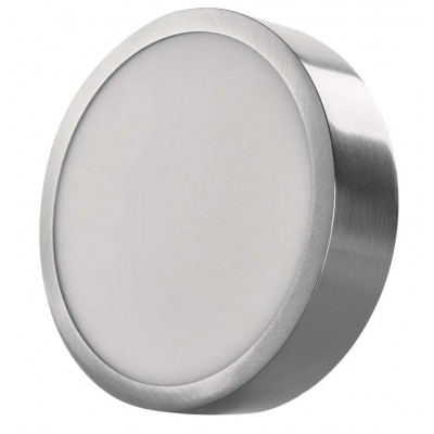 PLAM R 12,5W CCT TRIAC Stropní přisazené svítidlo, povrch broušený nikl, difuzor plast opál, LED 12,5W, 1100lm, přepín. CCT teplota teplá 3000K-neutrální 4000K, stmív TRIAC, 230V, IP40, rozměry d=170mm, h=42mm.
