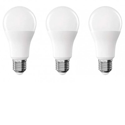 SADA 3ks LED žárovka opál E27 13W SADA 3ks - Světelný zdroj, žárovka hrušková, sklo opál, LED 13W, 1521lm, E27, A60, teplá 2700K/neutrální 4000K, 230V, d=60mm, l=105mm