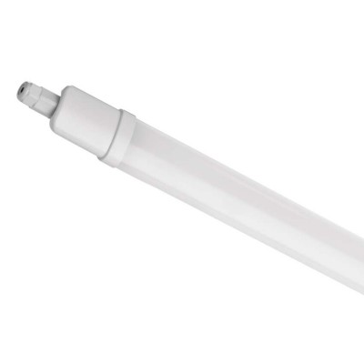 PUSTY LED 18W, IP65 Stropní přisazené/ závěsné, průmyslové, prachotěsné svítidlo, těleso plast, povrch bílá, difuzor plast opál, LED 18W, neutrální 4000K, 1700lm, Ra80, IK08, 230V, IP65, rozměry 754x53x53mm