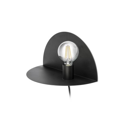 BOTH 1x20W, E27 Nástěnné svítidlo, těleso hliník barva černá, možnost dvou poloh montáže, pro žárovku 1x20W, E27, 230V, IP20, rozměry d=400mm, h=200mm