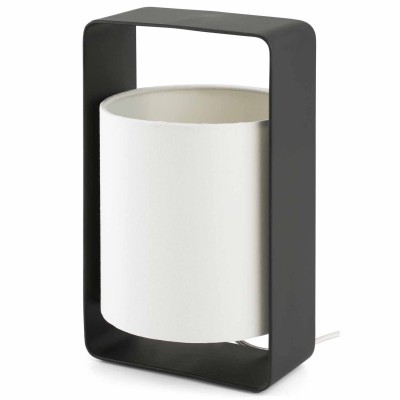 HERET SMALL TABLE LAMP 1x15W E27 Stolní dekorativní lampa, těleso kov, povrch lak černá, stínítko textil bílá, pro žárovku 1x15W, E27, 230V, IP20, tř.2. rozměry 160x150x270mm