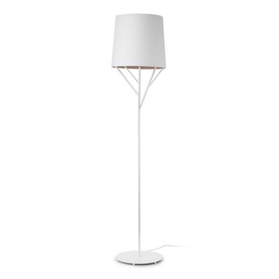 DAVOS F Stojací lampa, těleso kov, barva bílá, stínítko textil bílá, 1x60W, E27, 230V, IP20, 300xx320x1340mm