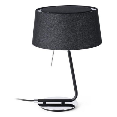 LETO T Stolní lampa, materiál kov, povrch bílá, nebo černá, stínítko textil bílý, nebo černý, pro úspornou žárovku 1x20W E27, 230V, IP20, rozměry h=355mm, s vypínačem