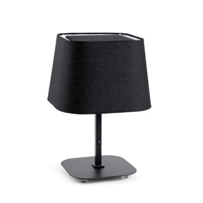 SNOOP T Stolní lampa,základna kov, povrch černá, stínítko textil, barva černá, pro úspornou žárovku 1x20W E27, 230V, IP20, rozměry 300x300mm, h=435mm, s vypínačem