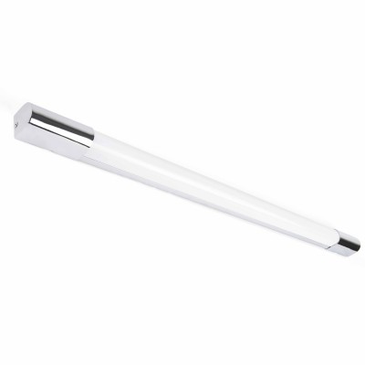 BUEN LED 1x9W IP44 do koupelny Nástěnné svítidlo, základna, kov, hliník, povrch chrom, difuzor plast PMMA opál, LED 1x9W, neutrální bílá 4000K, 600lm/cca 30W žár. 230V, do koupelny IP44, tř.2, rozměry l=950mm, h=40mm