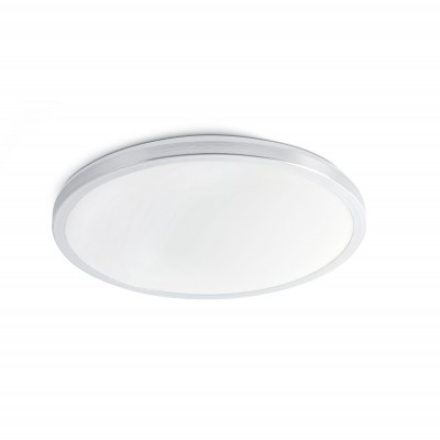 PADRE Stropní svítidlo, základna hliník, povrch bílá nebo hliník, difuzor plast PVC, LED 15W, teplá 2700K, 1200lm/cca 60W žár., Ra80, 230V, IP20, tř.2, rozměry d=285mm, h=42mm