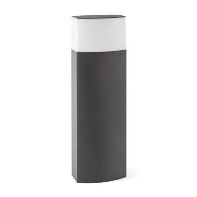 TANA-F2 Sloupkové svítidlo, tmavě šedé, 1x20W, E27, 230V, IP44, 180x600x150mm, materiál litý hliník, polykarbonát opálový.