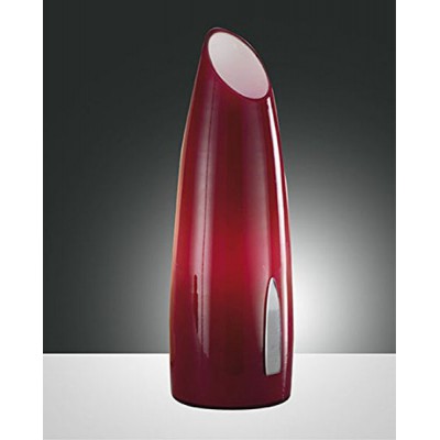 SINA Stolní lampa, těleso sklo, barva červená, pro žárovku 1x40W, G9, 230V, IP20, tř.2, d=100mm, h=280mm, se stmívačem, včetně světelného zdroje
