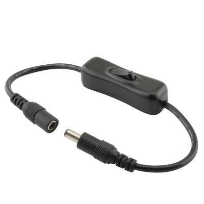  Kabel s vypínačem a konektory DC 5,5 x 2,1mm, 2x 15cm, černý