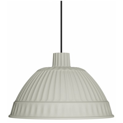 SOSP Závěsné svítidlo, základna kov, povrch lak černá, stínítko plast šedá světlá, pro žárovku 1x40W, E27, 230V, IP20, tř.2. rozměry d=450mm h=272mm, včetně závěsu l=2500mm, lze zkrátit