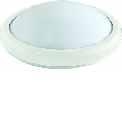 RHODOS 30W IP65 Stropní venkovní svítidlo, těleso plast bílá, difuzor plast opál, LED 30W, 1850lm, teplá 2700K, 230V, IP65, tř.2, rozměry d=335mm, h=100mm.