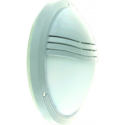 RHODOS 20W IP65 Stropní venkovní svítidlo, těleso plast stříbrná, difuzor plast opál, LED 20W, 1200lm, teplá 2700K, 230V, IP65, tř.2, rozměry d=265mm, h=90mm.