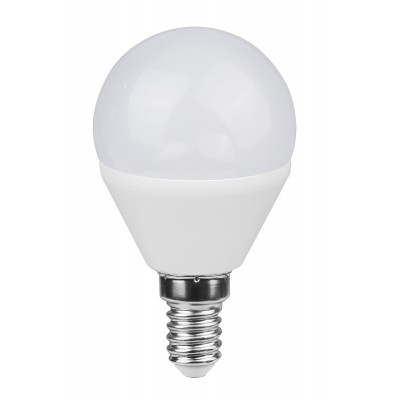 LED žárovka 1x5W E14 400lm neutrální 4000K Světelný zdroj LED žárovka, materiál kov, difuzor plast opál, LED 5W, E14, 400lm, neutrální 4000K, 230V, střední životnost 25.000h, rozměry d=45mm, h=80mm