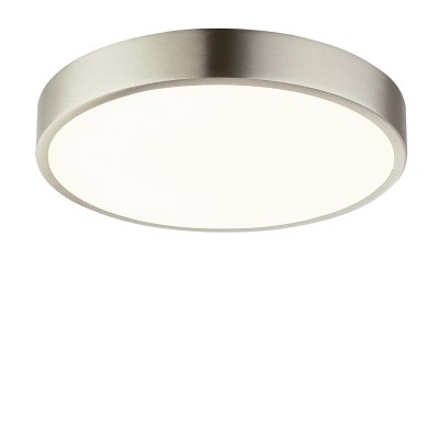 WILLO LED 28W IP20 kruhové VÝPRODEJ Stropní přisazené svítidlo, těleso hliník, povrch nikl mat, difuzor plast opál, LED 1x28W, 3300lm/2520lm, neutrální 4000K, stmív TRIAC, 230V, IP20, tř.2, rozměry d=220mm, h=26mm