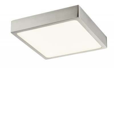 WILLO LED 15W IP20 čtvercové Stropní přisazené svítidlo, těleso hliník, povrch nikl mat, difuzor plast opál, LED 1x15W, 1650lm/1350lm, neutrální 4000K, stmív TRIAC, 230V, IP20, tř.2, rozměry 145x145x26mm