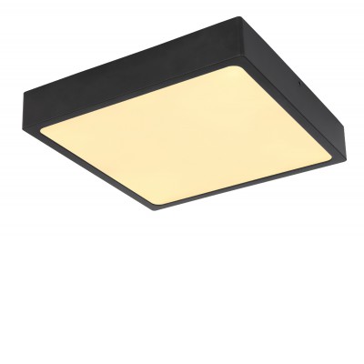 ABAK SQ Stropní přisazené svítidlo, základna hliník, povrch černá, difuzor plast opál, LED 22W, 1980lm, neutrální 4000K, Ra80, stmívatelné triakovými stmívači, 230V, IP20, tř.2, rozměry 170x170x26mm