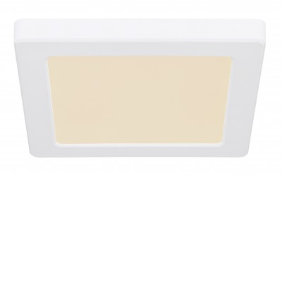 CLAUST SQ 18W Stropní přisazené svítidlo, těleso plast bílá, difuzor plast opál, LED 18W, CCT přepín teplota teplá 3000K, neutrální 4000K, denní 6500K, 1900lm, IP20, rozměry 217x217x17mm.