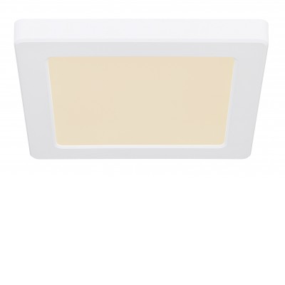 CLAUST SQ 24W Stropní přisazené svítidlo, těleso plast bílá, difuzor plast opál, LED 24W, CCT přepín teplota teplá 3000K, neutrální 4000K, denní 6500K, 2500lm, IP20, rozměry 291x291x17mm.