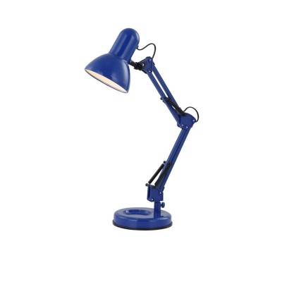 LEOPARD 1x40W E27 Stolní lampa, dvě ramena, těleso kov, plast, povrch modrá, pro žárovku 1x40W, E27, A60, 230V, IP20, tř.1, rozměry l=420mm, h=620mm, vč vypínače