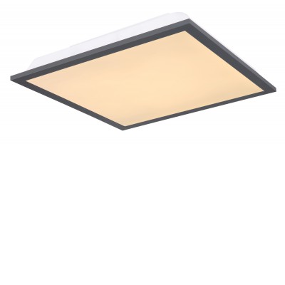 DANIELIS Stropní svítidlo, kov, bílá, rámeček černá difuzor plast LED 12W, 800lm, teplá 3000K, Ra80, 230V, IP20, 300x300x60mm