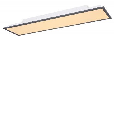 DANIELIS RE Stropní svítidlo, základna kov, bílá, rámeček bílá, difuzor plast LED 24W/1500lm,+6W teplá 3000K, přepínání podsvíc vyp/zap vypínačem, Ra80, 230V, IP20, 800x20x75mm, svítí nahoru/dolů