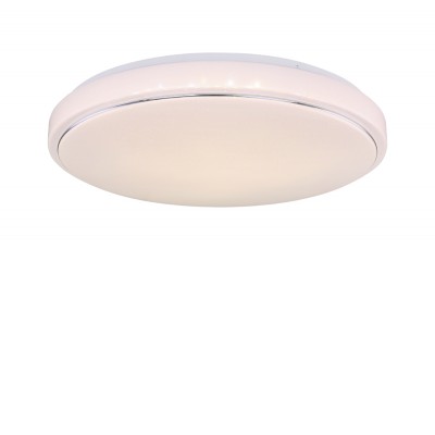 KALARO LED 1x24W/32W Přisazené stropní svítidlo, těleso kov, povrch bílá mat, difuzor plast, třpytivý efekt, LED 1x32W, 4300lm/3300lm, teplá 3000K, neutrální 4000K, denní 6000K, 230V, IP20, tř.1, rozměry 7