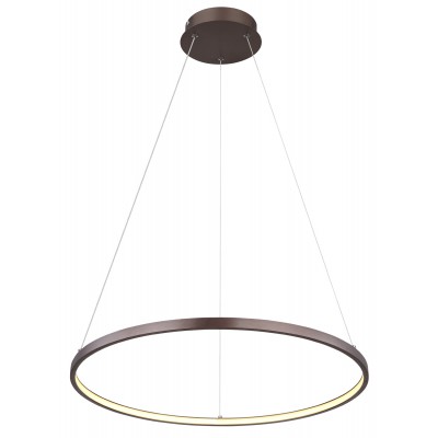 MARIE 1, LED 29W Závěsné svítidlo,těleso kov, povrch kávová, difuzor plast opál, LED 29W, 2300lm/1300lm, teplá 3000K, 230V, IP20, rozměry  d=605mm, vč. lankového závěsu h=1200mm lze zkrátit