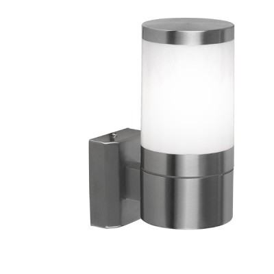 LALA2 Nástěnné svítidlo, venkovní, exteriérové, základna nerez, difuzor plast opál, pro zárovku 1x60W, E27, 230V, IP44, tř.1, d=102mm, h=240mm