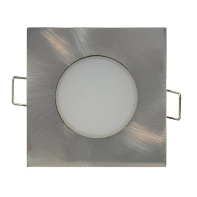 INZA LED 5W IP65/IP20 čtverec Stropní, podhledové svítidlo, materiál plast, povrch chrom mat, difuzor plast opál, LED 5W, neutrální 4000K, 350lm, Ra80, 230V, do koupelny IP65/IP20, tř.2, 83x83x50mm