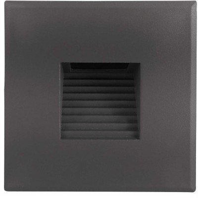 STAIRY SB 3W KU68 Orientační vestavné svítidlo do stěny čtvercové, čelní krytka hlliník, povrch šedá tmavá, LED 3W, neutrální 4000K, 90lm, Ra80, 230V, IP20, tř.2, 85x85x58mm, svítí dolů, montáž do KU68