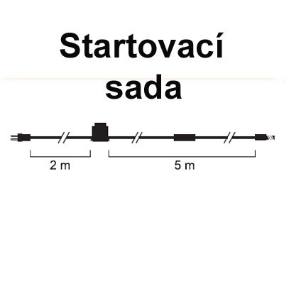 SYSTÉM 24V TRAFO 60W, IP44 Startovací sada - napájecí zdroj pro LED vánoční osvětlení pro max 1040 LED, SYSTÉM 24V, trafo 230/24V, 60VA, sekundár jištěn pojistkou 2A, IP44, 7m kabel spojka na konektor