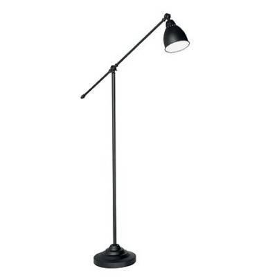 PADA stojací 1x60W E27 Stojací pokojová lampa, základna kov, povrch černý lak, bílý smalt uvnitř, nastavitelné rameno, pro žárovku 1x60W, E27, 230V, IP20, tř.2, rozměry d=260mm, v=1500mm