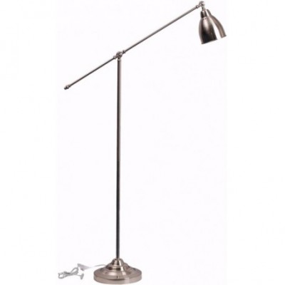 PADA stojací 1x60W E27 Stojací pokojová lampa, základna kov, povrch nikl, bílý smalt uvnitř, nastavitelné rameno, pro žárovku 1x60W, E27, 230V, IP20, tř.2, rozměry d=260mm, v=1500mm