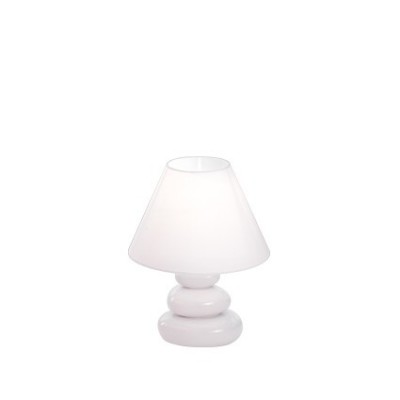 ORIS 1x40W E14 VÝPRODEJ Stolní dekorativní lampa, těleso keramické, povrch smalt bílá, stínítko PVC potaženo textilní látkou bílá, pro žárovku 1x40W, E14, 230V, IP20, tř.2, rozměry d=20