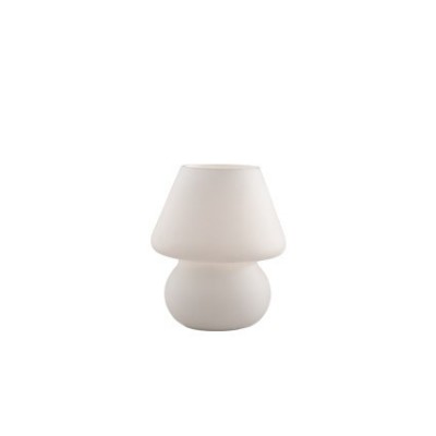DOROTA 1x60W E27/E14 Stolní dekorativní lampa, těleso a difuzor foukané sklo bílé leptané, pro žárovku 1x60W E27, 230V, IP20, tř.2, rozměry d=165mm, v=185mm