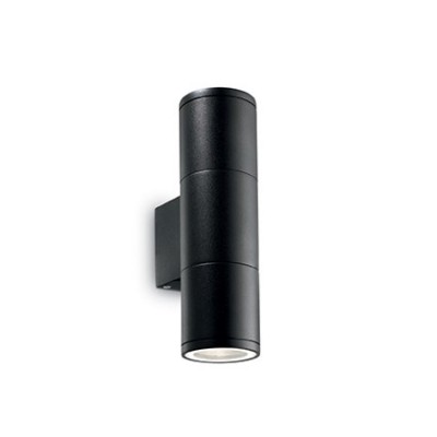 PUTY Nástěnné venkovní svítidlo  těleso hliník, povrch černá, sklo čiré, pro žárovku 2x35W, GU10 ES50, 230V, IP44, rozměry 65x110x210mm, svítí nahoru/dolů