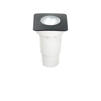 BEPA SQUARE 1x45W GU10 Zemní svítidlo, těleso plast, rámeček černá, difuzor sklo opál, pro LED 1x4,5W GU10, 230V, IP67, tř.2, statická zátěž max 5t, rozměry 90x90x135mm, vč. mont boxu